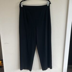 Exclusively Misook Womans Plus L Black Stretch Pants High Waist Pull On